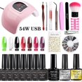 thumbnail image 1 of (Regalo para damas) Lámpara de uñas de 54w Juego de gel para uñas Juego completo de herramientas para principiantes Accesorios adhesivos para uñas, 1 of 2