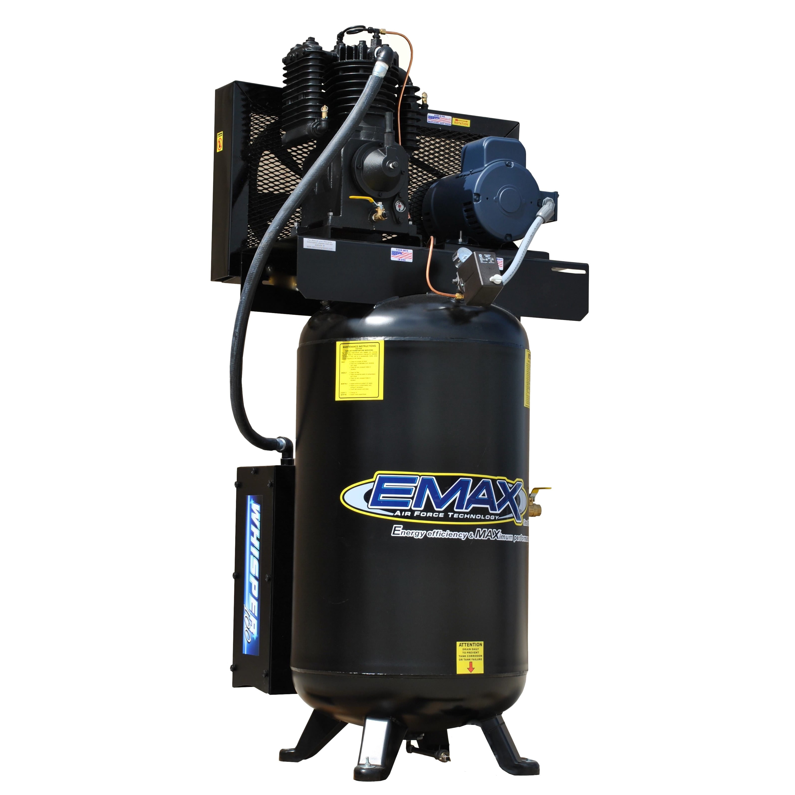 Emax Compressor EMAX Industrial Silent Air 7.5HP 1phase 80 Gallon