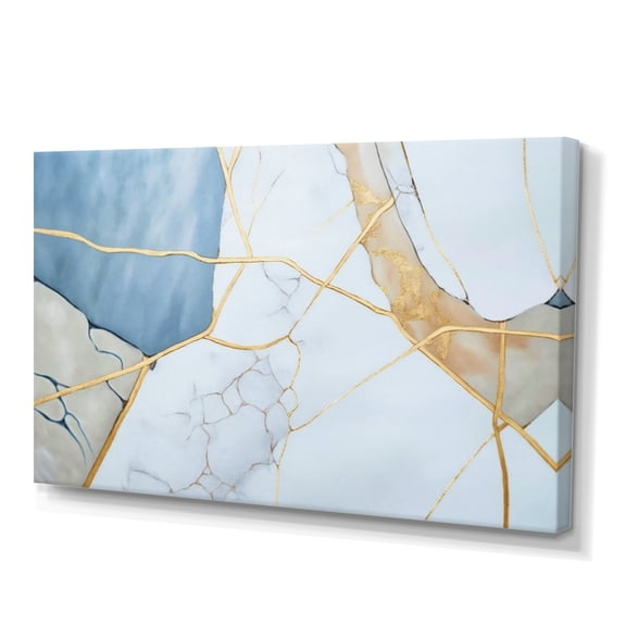 Designart Abstract Geode White I Canvas Wall Art