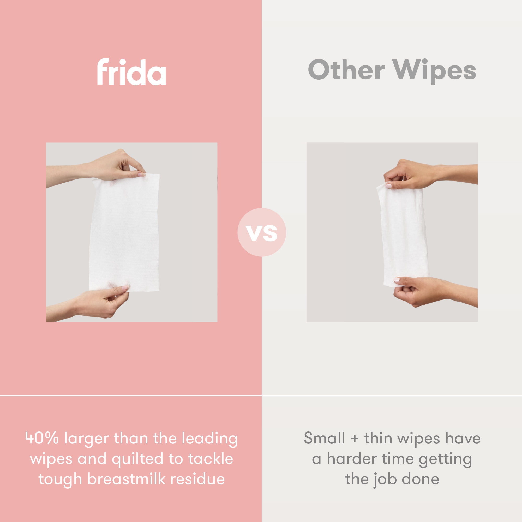 Frida Mom Breast Pump Wipes, Multi-Surface Cleaner, Removes Breastmilk Residue