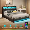 thumbnail image 4 of Greenstell Queen LED Storage Bed Frame - Charging Station, App Control, 1200LBS Capacity, Black, 4 of 11