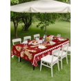 thumbnail image 3 of Outdoor Tablecloth with Umbrella Hole and Zipper, Gingerbread Christmas Rectangle Table Cloth 60x120 Inch Waterproof Tablecloth, Red Golden Snowflake Winter Xmas Picnic Table Cover for Patio Camping, 3 of 7