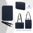 thumbnail image 4 of Finpac 12.9-13 Inch Tablet Laptop Sleeve Case, Travel Messenger Briefcase Shoulder Bag for MacBook Pro 14, iPad Pro 12.9 2018-2022, MacBook Air 13 2018-2022, MacBook Pro 13 2016-2022, Navy, 4 of 9