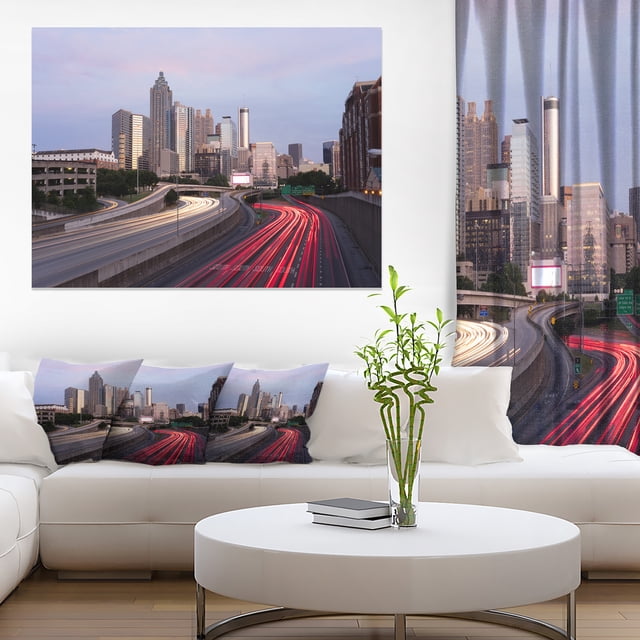 Atlanta Georgia Rush Hour Traffic at Dusk - Cityscape Canvas Print
