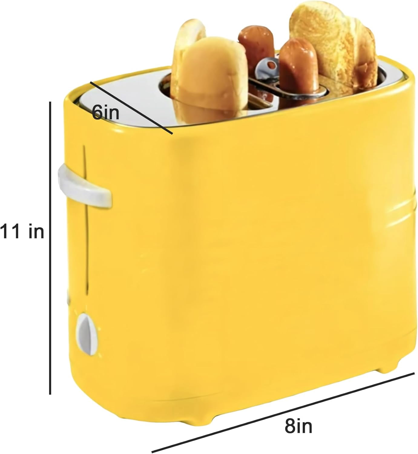 Hot Dog Toaster:Hot Dog Toaster and Bun Toaster,Toaster 2 Slice Wide Slot with Grill Timer,Stainless Steel Toaster for Sausages, Bacon and Bread Slices