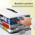 thumbnail image 5 of 4-Tier Medicine Organizer Storage Box, Portable Latch Bin with Lid and Leather Handle, Cabinet Closet Organization for Home Office, Pill Bottle, First Aid, Sewing, Art, Craft, 5 of 7
