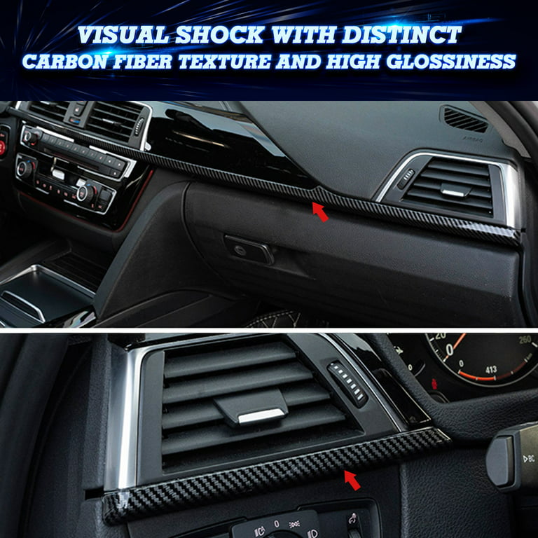 Car Dashboard Cover Carbon Fibre Sticker ABS Interior Strips Compatible  with BMW 3 Series 4 Series F30 F31 F34 3GT F32 F33 F36 Accessories :  : Automotive