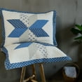 thumbnail image 3 of Diamond Motif Blue/Ivory Quilt Pillow Sham, 3 of 9