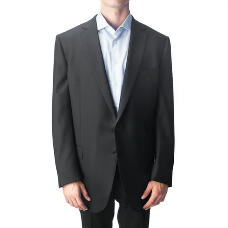 Button Black Worsted Wool Suit - Z Zegna Men's Two Button Wool Suit Black