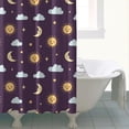 thumbnail image 4 of Purple Sun Moon Star Cloud Pattern Shower Curtain 72"x72" ,Bathroom Decorative Shower Curtains Set with 12 Hooks,Modern Waterproof Washable Shower Curtain, 4 of 6