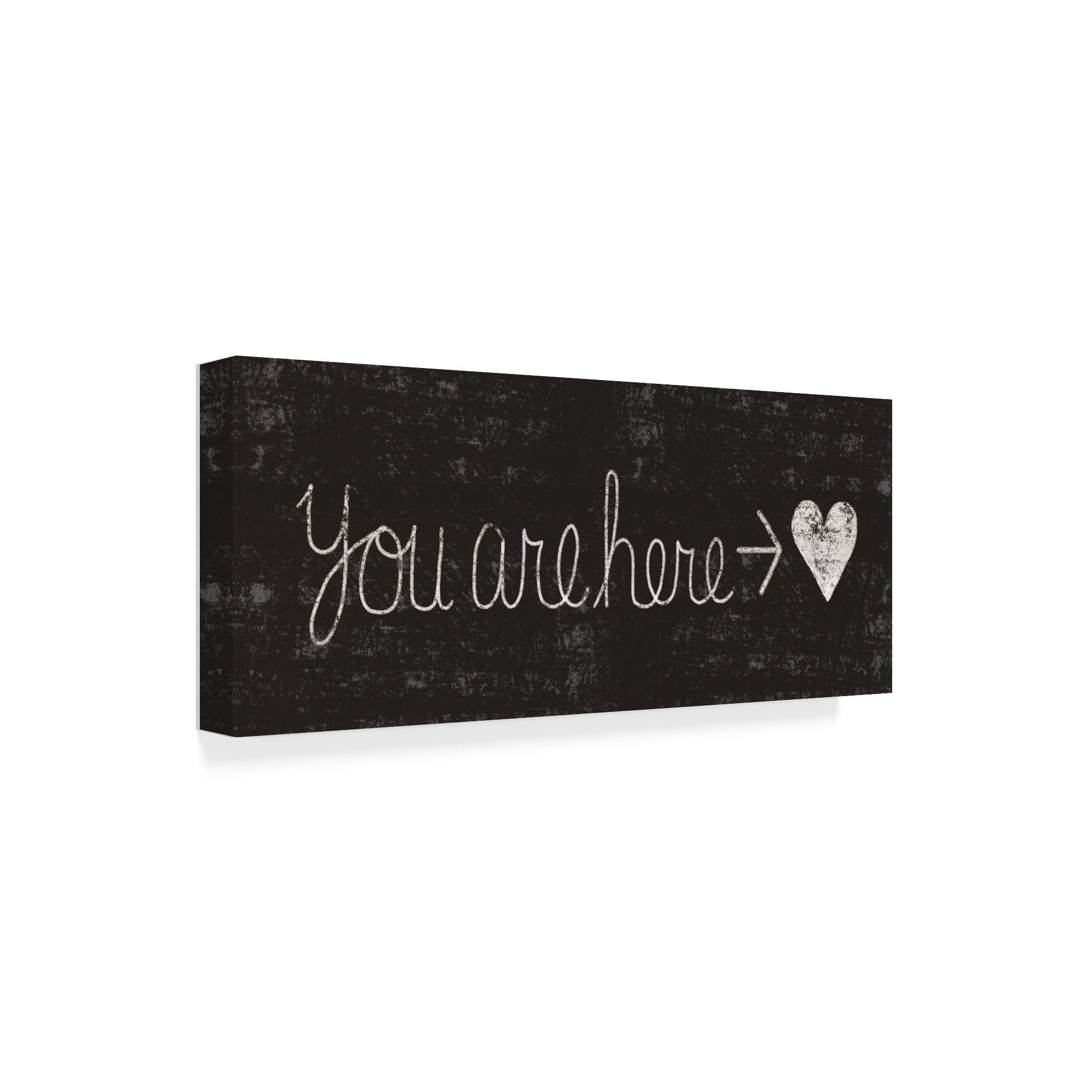 Trademark Fine Art 'Cursive Chalk You Are Here' Canvas Art by Michael Mullan