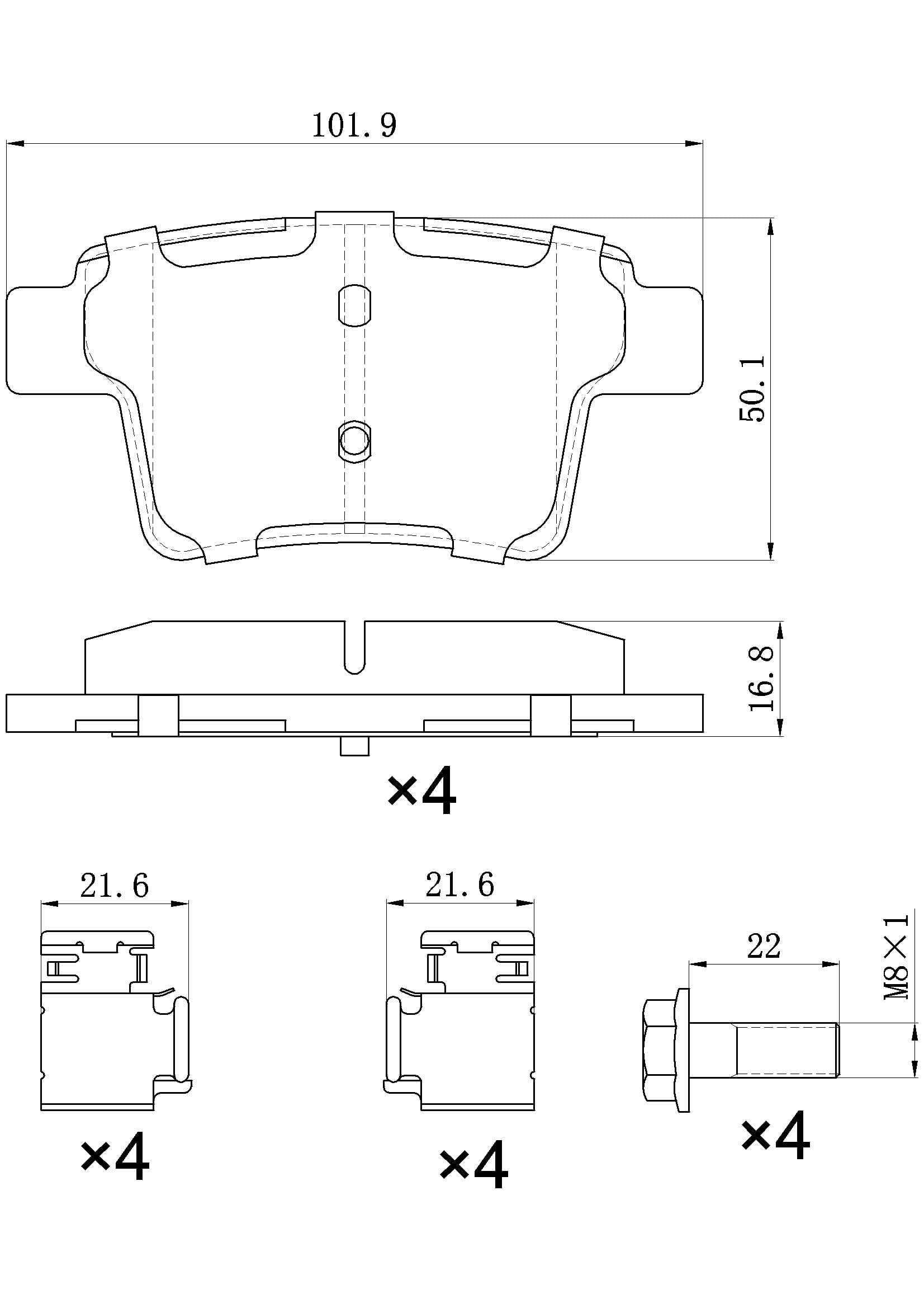 UltraHC 700 Brake Pad Set, Rear HC7.1071.0.C, Ford Five Hundred 2007-2005