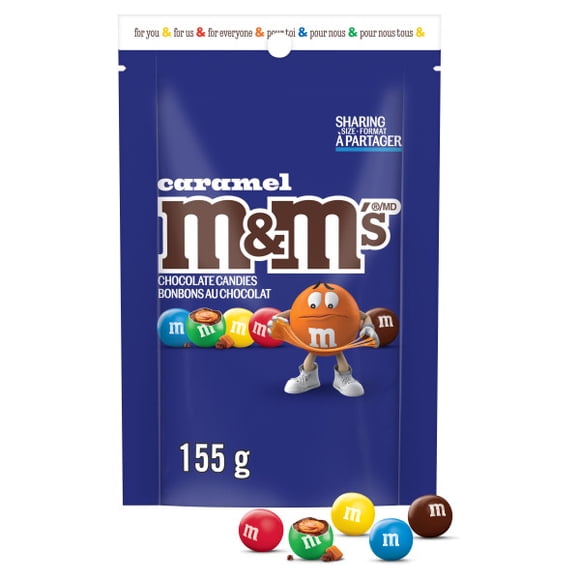 M&M’S, bonbons au chocolat au lait, caramel, format partage, 155 g