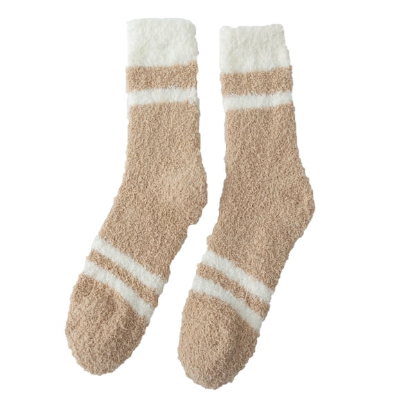 Wensltd Wome Mid-calf Socks Thick Fleece Lined Warm Cozy Home Sleeping Socks for Winter Indoor Wear Multicolor