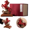 thumbnail image 2 of SharkTRUE Ceramic Horse Statue, Chinese Feng Shui Red Horse Figurines for Fire Horses Year ,Fire Horses Figurine, Animal Sculpture Home Tabletop Ornament with Small Wooden Base and Gift Box, 2 of 10