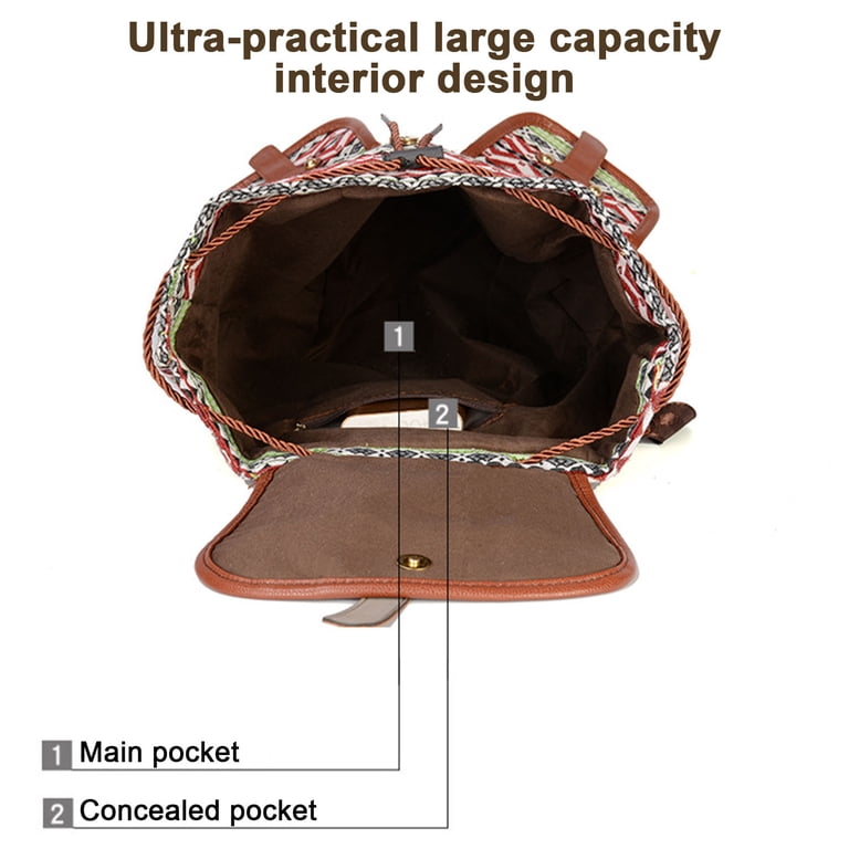 Vintage Embroidered Canvas Backpack Purse Handbag Shoulder Bag Travel Boho Large Amazon.com: SILKAREA Vintage Embroidered Backpack Purse for  main image 2