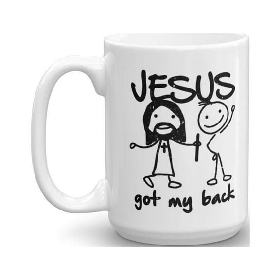 Funny Buddy Jesus Got My Back Meme Coffee & Tea Gift Mug (15oz)