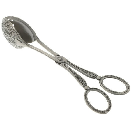 

Tinksky Zinc Alloy Food Scissor Tong Multifunction Bread Clip Kitchen Serving Tongs for Biscuit Dessert Salad Cake (Silver) (Round Head)
