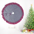 thumbnail image 3 of Fiesta en casa, árbol de Navidad de doble capa, tapete para árbol de Navidad, decoración de falda, tela gris con borde rojo, 3 of 12