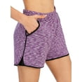 thumbnail image 5 of SAYFUT Women 2-in-1 Sports Shorts Workout Running Shorts Yoga Gym Athletic with Pockets Black/Purple/Blue/Gray, 5 of 7