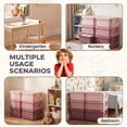 thumbnail image 4 of Qaba Kids Storage Organizer, 3 Tier Toy Storage Unit with 6 Removable Bins, Plastic Drawer Chest for Bedroom Nursery Playroom Living Room, Polypropylene, Pink, 4 of 10