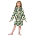 thumbnail image 6 of FORMRS Kids Bathrobe Unisex Hooded Robe Toddler Pajamas Sleepwear, Size 7-9T, Green Abstract Shapes, 6 of 7