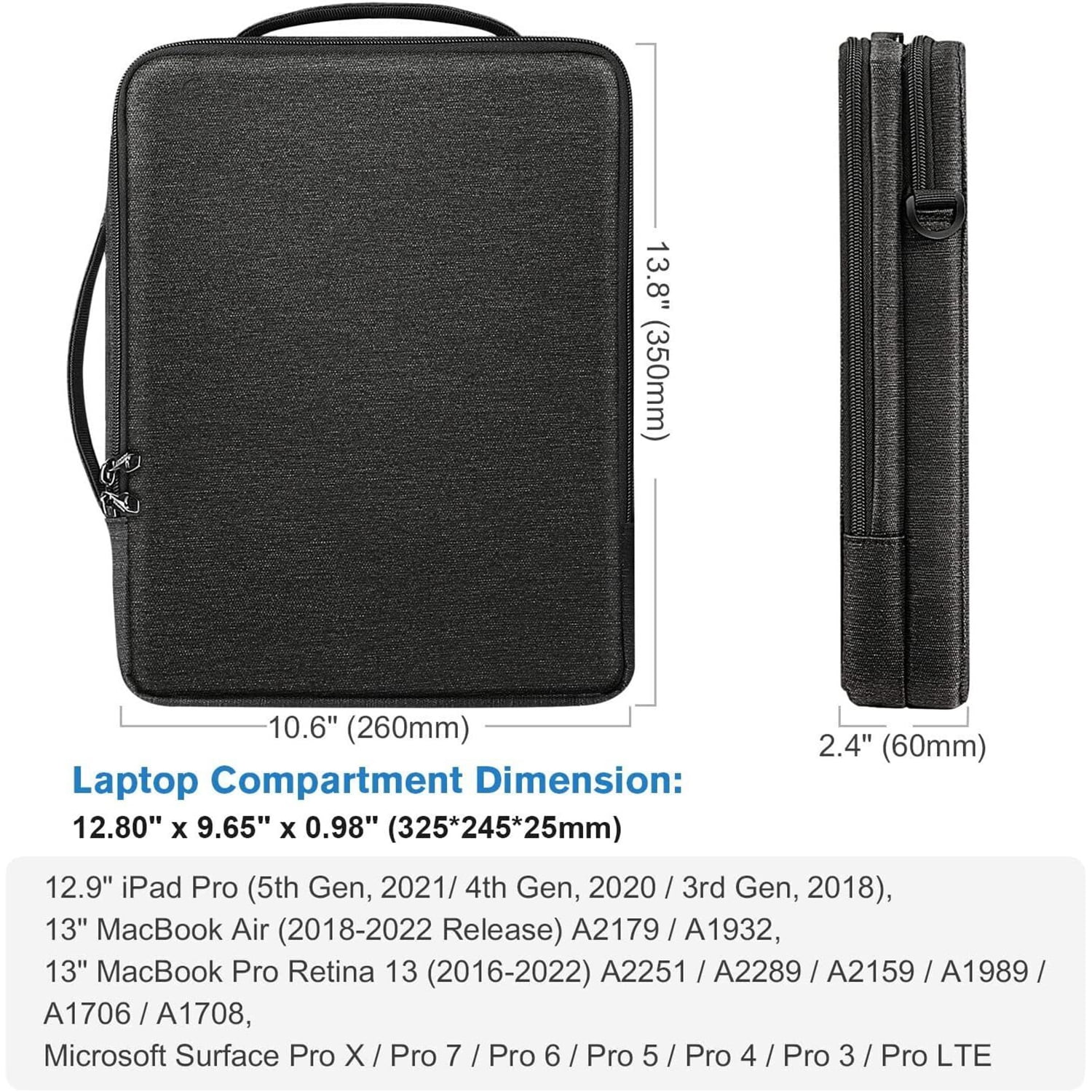 Laptop Shoulder Bag, 14 inch Padded Computer Tablet Carrying Case for Laptop/Book