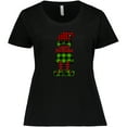 thumbnail image 3 of Inktastic Merry Christmas Elf in Red and Green Plaid Women's Plus Size T-Shirt, 3 of 5