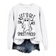 thumbnail image 1 of De Sudadera de Halloween para mujer con estampado divertido de fantasmas Let's Get Sheet Faced Casual Jersey de manga larga, 1 of 4
