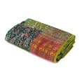 thumbnail image 2 of Indian Handmade Kantha Quilted Vintage Kantha Silk Quilt Boho Indian Patchwork Coverlet Throw Bedspread Blanket Bedcover Bedding Home Decorative Gudri, 2 of 3