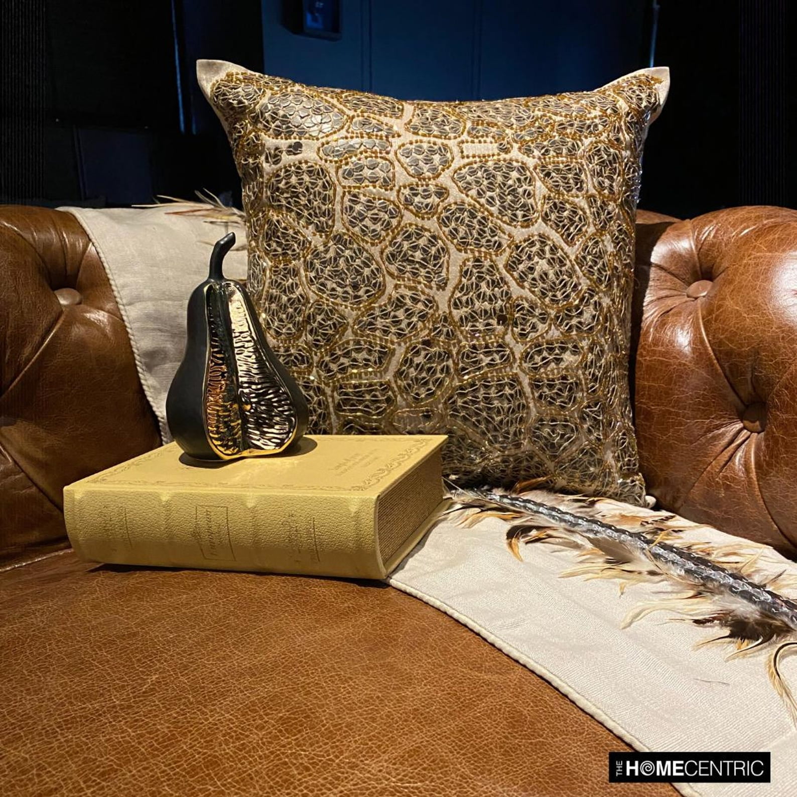 The HomeCentric Pillow Case Zipper, Beige Shams, Leopard Sequins Pillow Shams, Pack of 2, 24x24 inch (60x60 cm) Pillow Shams, Square Silk Pillow Sham, Style, Animal Print - Leopard Spots