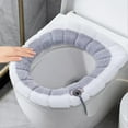 thumbnail image 4 of Up to 65% off Padded Toilet Seat Household Universal Toilet Seat Thickened With Handle Winter Toilet Ring Washable Sets Wear Knitted Toilet Seat, 4 of 8