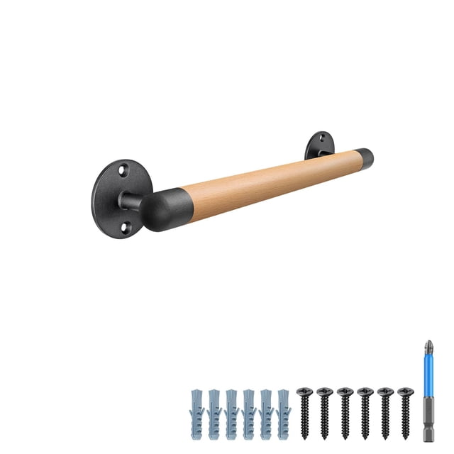 Barandal SELEWARE de Madera 45 cm con Base Metálica para Escaleras - Personas Mayores