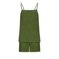 thumbnail image 7 of Cagogo Women's 2 Piece Shorts Set Summer Sleeveless Tank Top Solid Casual Outfits Loose Basic Matching Lounge Sets Travel Airport Clothes Tracksuits, Army Green XL, 7 of 7