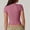 Pink, variant on Womens Workout Compression Shirts Solid Color Short Sleeve Crew Neck Basic Yoga Tops Lightweight Soft Comfy Slim Fit Tees