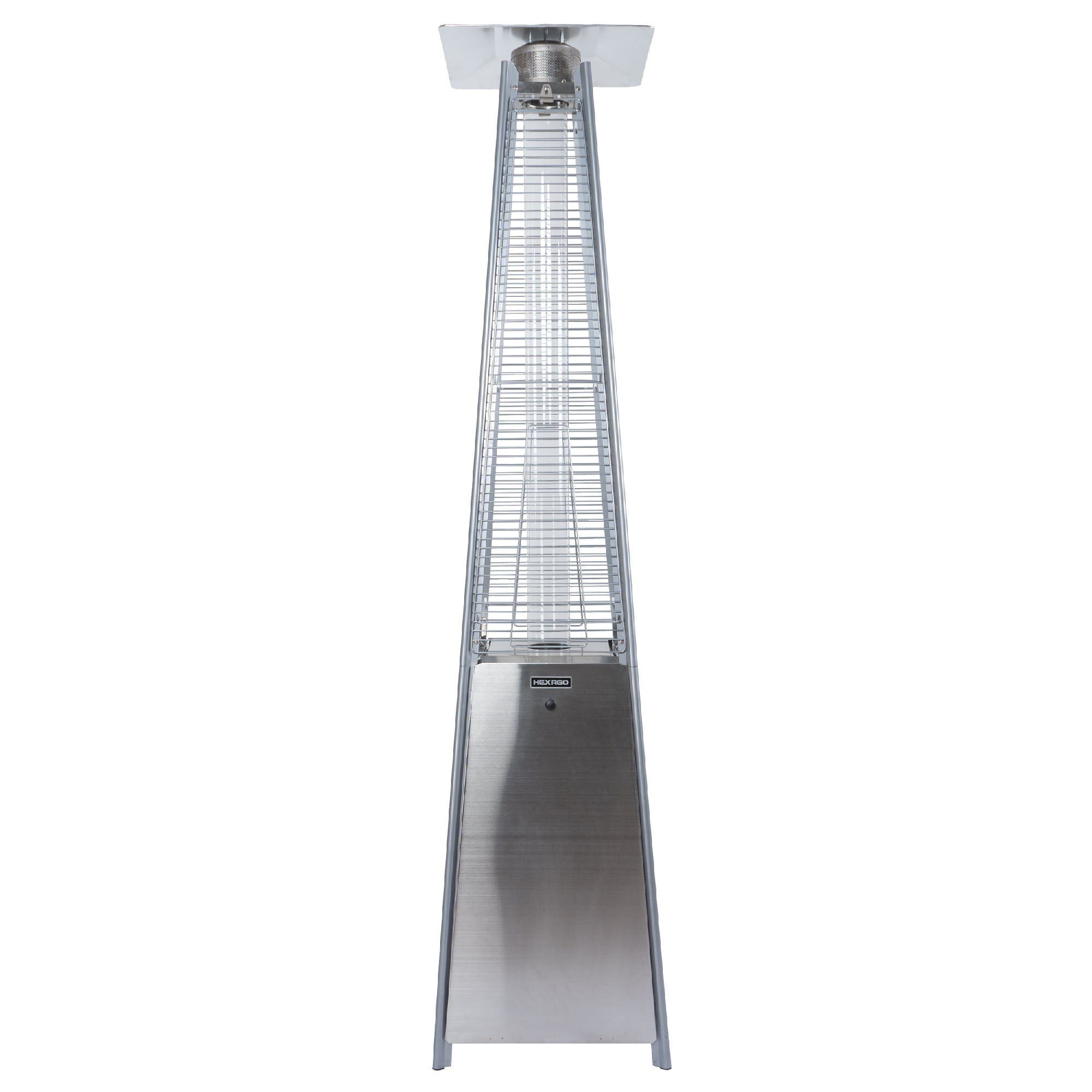 HEXAGO 40,000 BTU Pyramid Patio Heater with Wheel Stainless Steel