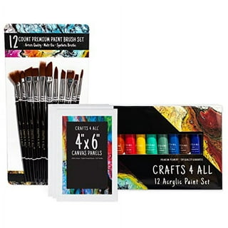 Falling in Art 51 Pcs DIY Canvas Painting Kit for Kids, Acrylic Paint  Supplies Set with 7 Canvas Panels, 12 Acrylic Paints, 12 Wooden Slices, and  10