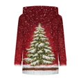 thumbnail image 5 of Women's Knit Sweater Pullover Hooded Sweatshirt with Christmas Print, Cute and Comfortable, Perfect for Fall and Winter Casual Wear and Holiday Festivities,Wine,XL, 5 of 5