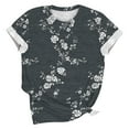 thumbnail image 5 of Jsaierl Women's Vintage Floral Crewneck Short Sleeve Tops Casual Summer Wildflower Plant Tee Shirts, 5 of 6