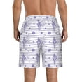 thumbnail image 3 of Kdxio Stripes and Sprigs of Lavender Pattern Mens Casual Shorts - Drawstring Summer Beach Sports Shorts for Men, 3 of 9