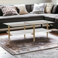 thumbnail image 2 of HomeRoots 47" Gold Glass And Steel Coffee Table With Shelf, 2 of 5