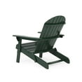 thumbnail image 3 of Outdoor Adirondack Chair, Fire Pit Reclining Chair with Slatted Seat Back & Wide Arm Rests, Wood Patio Chair for Garden Backyard Porch Lawn Pool Deck, Dark Green, 3 of 8
