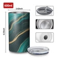 thumbnail image 4 of 20oz Coffee Tumblers Teal Gold Marble Wave Dot Pattern Stainless Steel Vacuum Insulated Travel Tumbler Coffee Cups Mug with Lid and Straw with Cleaning Brush for Cold & Hot Drinks, 4 of 5