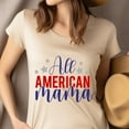 thumbnail image 4 of All American Mama T-Shirt, Patriotic USA Mom Graphic Tee for Women, Black, Size S, 4 of 6