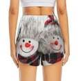 thumbnail image 4 of Qekee Christmas Snowman With Hat for 2 in 1 Flowy Running Shorts for Women High Waisted Gym Tennis Shorts Double Layer Shorts with Pocket, 4 of 9