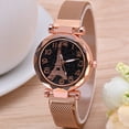 thumbnail image 2 of Agite el mismo tipo de reloj de mujer con piedra magnética con reloj de estrella magnética con correa de malla de espejo de diamantes, 2 of 5