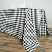 Efavormart Perfect Picnic Inspired Black/White Checkered 90x156" Polyester Tablecloths For Party Event Decor