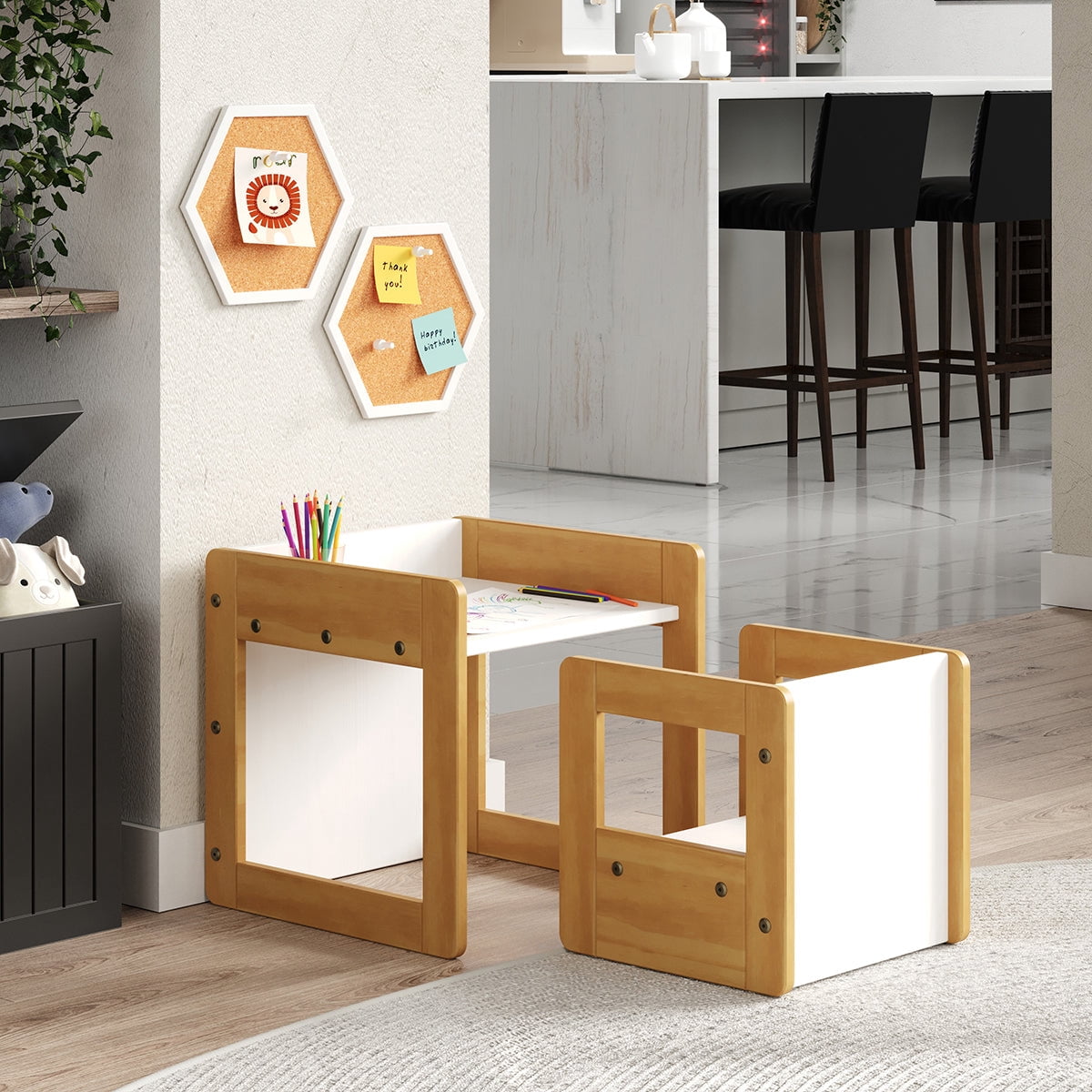 P'kolino Klick Duo Desk - Natural/White