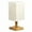 Linen Lampshade, variant on Tunhigl 3-Way Dimmable Table Lamp with LED Bulb - Solid Wood Bedside Lamp for Bedroom, Office, or Dorm Room with Flaxen Fabric Shade Brown