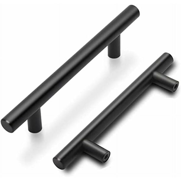 Manijas de gabinete negras mate, diseño contemporáneo de tirador de barra para cocina y baño, paquete de 15, base sólida y duradera, fácil de limpiar, no tóxicas, respetuosas con el medio ambiente